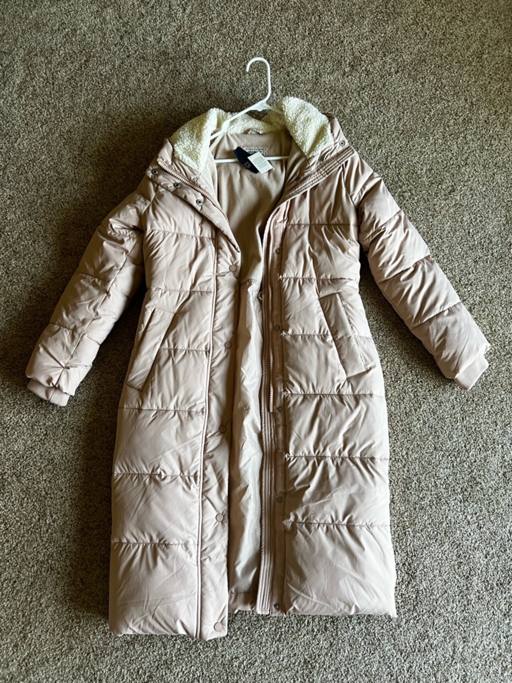 Abercrombie & Fitch Ultra Long Puffer Coat Blush Pink NWT - Picture 2 of 6